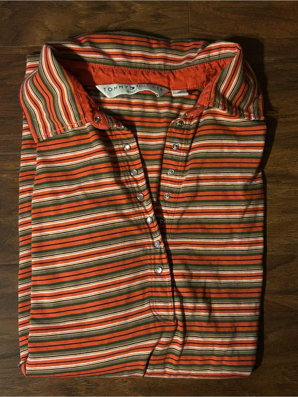 Tommy Hilfiger Women’s 2X Multicolor Striped
3/4 Button-Up Shirt - Picture 5 of 5